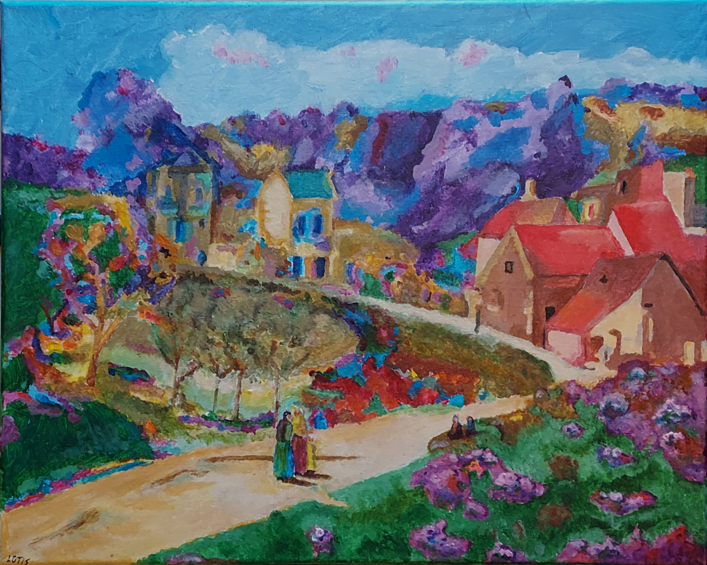 Click to Enlarge-Esc to Close ArtWork1/AcrylicArt/Village Acr Fauvist 2.jpg